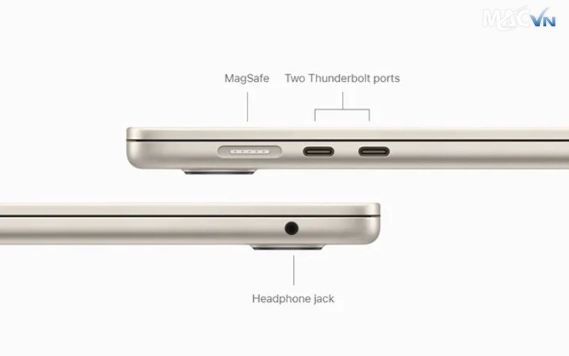 cac cong ket noi da dang cua macbook air m2 2023 1 Macbook Air M2 15inch 2023 - NEW Các Cổng Kết Nối Đa Dạng của Macbook Air M2 2023