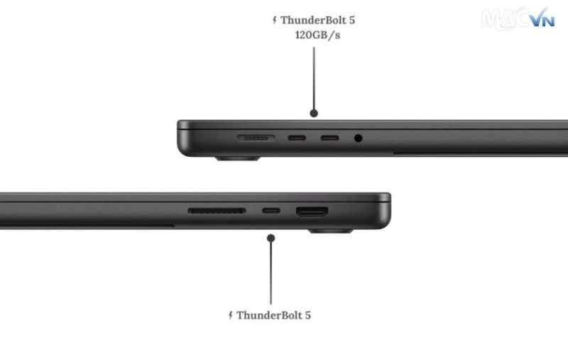 ket noi voi cong thunderbolt 5 cua macbook pro m4 max 16 inch MacBook Pro M4 Max 16 inch Kết nối với cổng Thunderbolt 5 của MacBook Pro M4 Max 16 inch